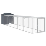 Kuřecí kooperační koopera s run 117x609x123 cm galvanizovaný ocelový antracit