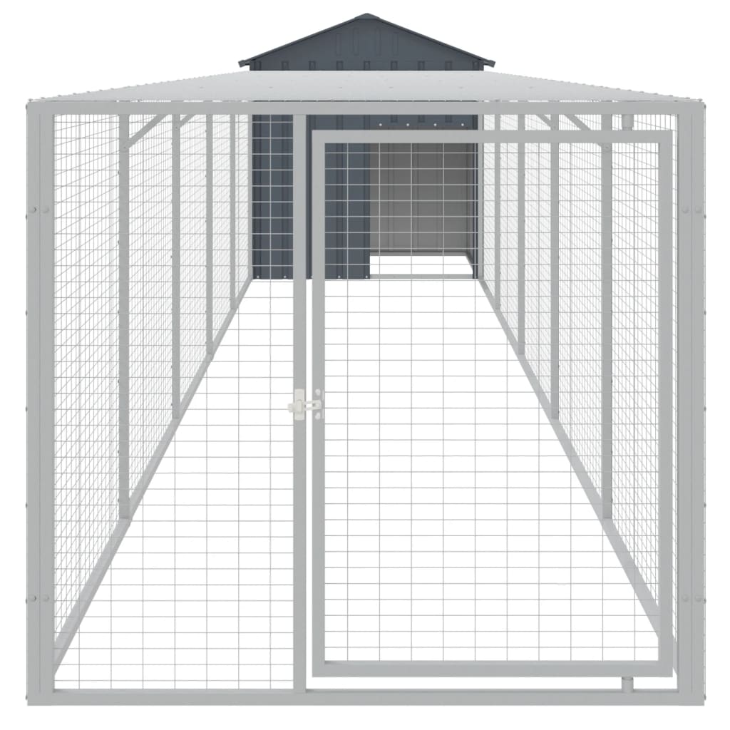 Kuřecí kooperační koopera s run 117x609x123 cm galvanizovaný ocelový antracit