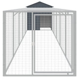 Kuřecí kooperační koopera s run 117x609x123 cm galvanizovaný ocelový antracit