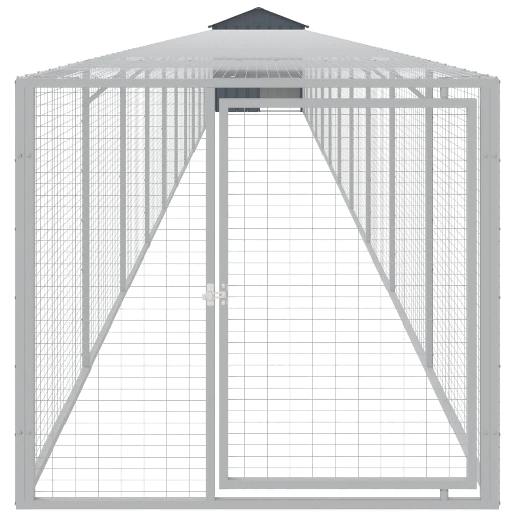 Poulet Vidaxl avec Run 117x1221x123 cm Anthracite en acier -colore