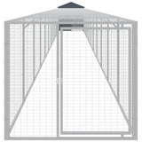 Poulet Vidaxl avec Run 117x1221x123 cm Anthracite en acier -colore