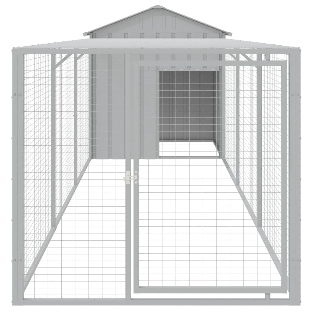 Vidaxl Chicken Coop s run 117x405x123 cm ocel světle šedá