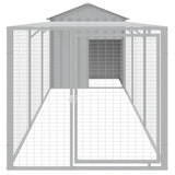 Vidaxl Chicken Coop s run 117x405x123 cm ocel světle šedá