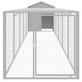 Vidaxl Chicken coop with run 117x609x123 cm steel light gray