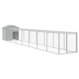 Vidaxl Chicken Coop s Run 117x813x123 cm ocel světle šedá