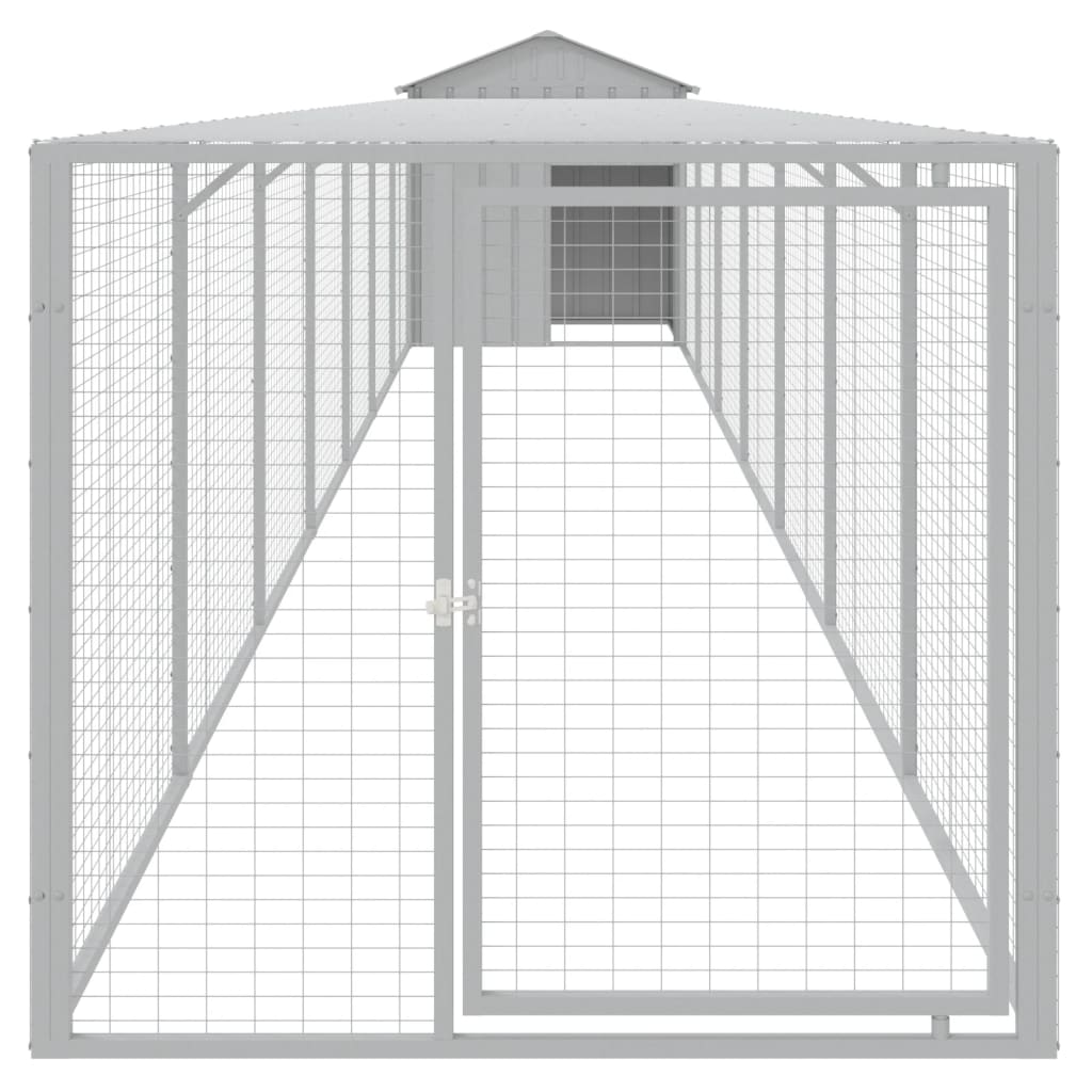 Vidaxl Chicken Coop s Run 117x813x123 cm ocel světle šedá