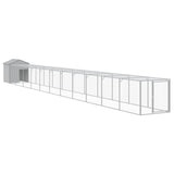 Poulet Vidaxl avec Run 117x1221x123 cm Gris clair en acier