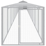 Poulet Vidaxl avec Run 117x1221x123 cm Gris clair en acier