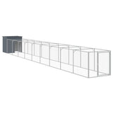Vidaxl dog loft with run 110x1017x110 cm steel anthracite -colored