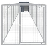 Vidaxl dog loft with run 110x1017x110 cm steel anthracite -colored