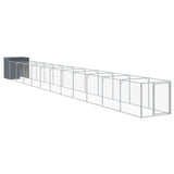 Vidaxl dog loft with run 110x1221x110 cm steel anthracite -colored