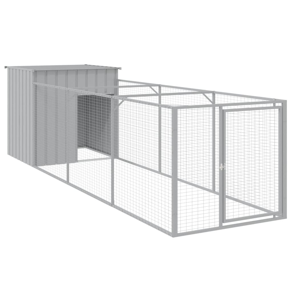 Loft Vidaxl psů s během 110x405x110 cm ocel světle šedá