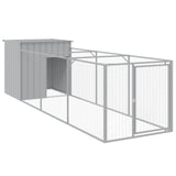 Loft Vidaxl psů s během 110x405x110 cm ocel světle šedá