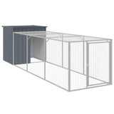 Vidaxl Chicken coop with run 110x405x110 cm galvanized steel anthracite