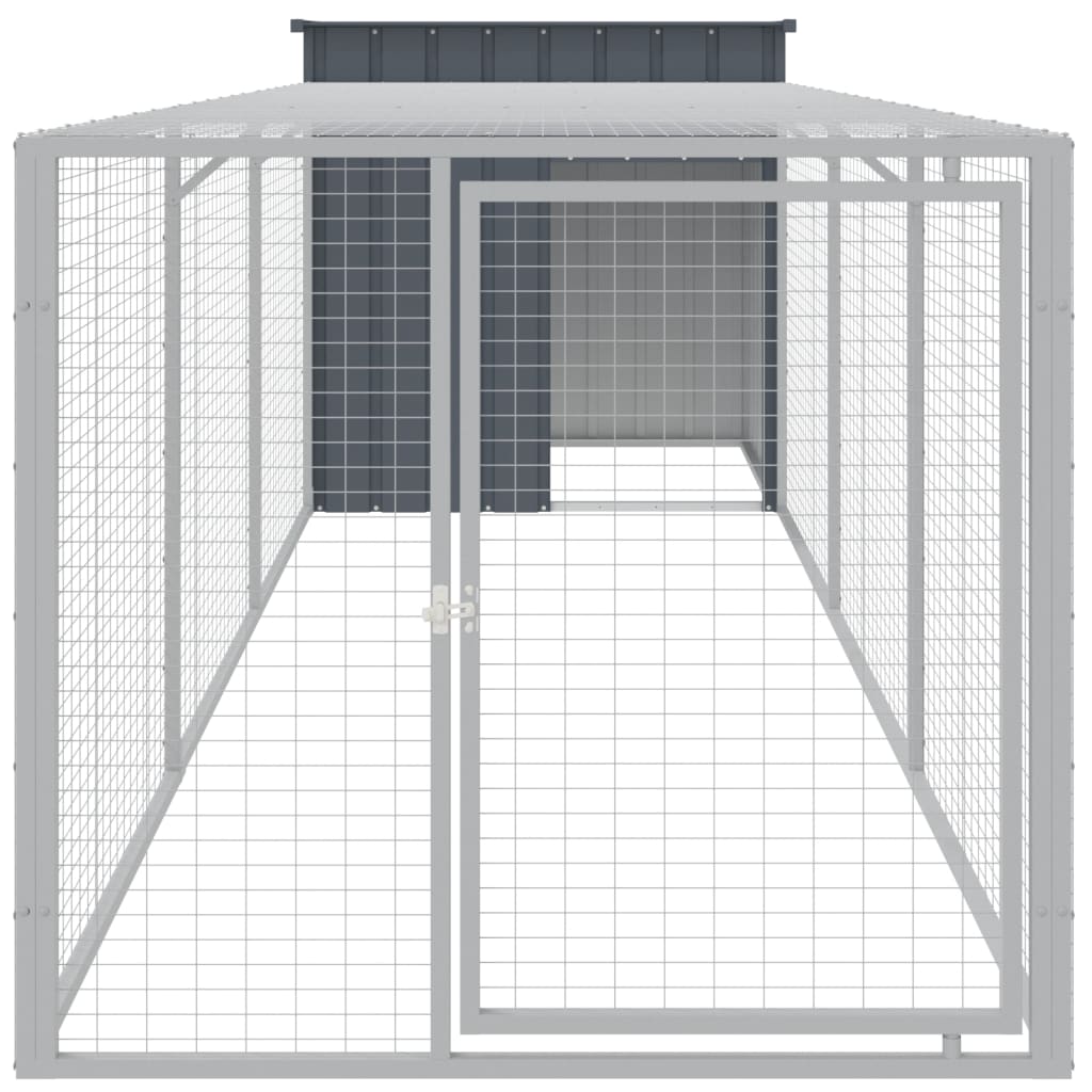 Vidaxl Chicken coop with run 110x405x110 cm galvanized steel anthracite