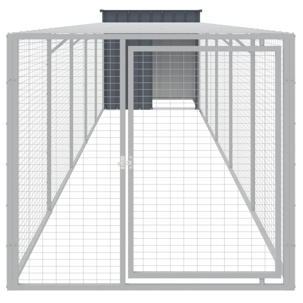 Vidaxl Chicken Coop s run 110x609x110 cm galvanizovaný ocelový antracit
