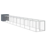 Poulet Vidaxl avec Run 110x1017x110 cm Anthracite en acier