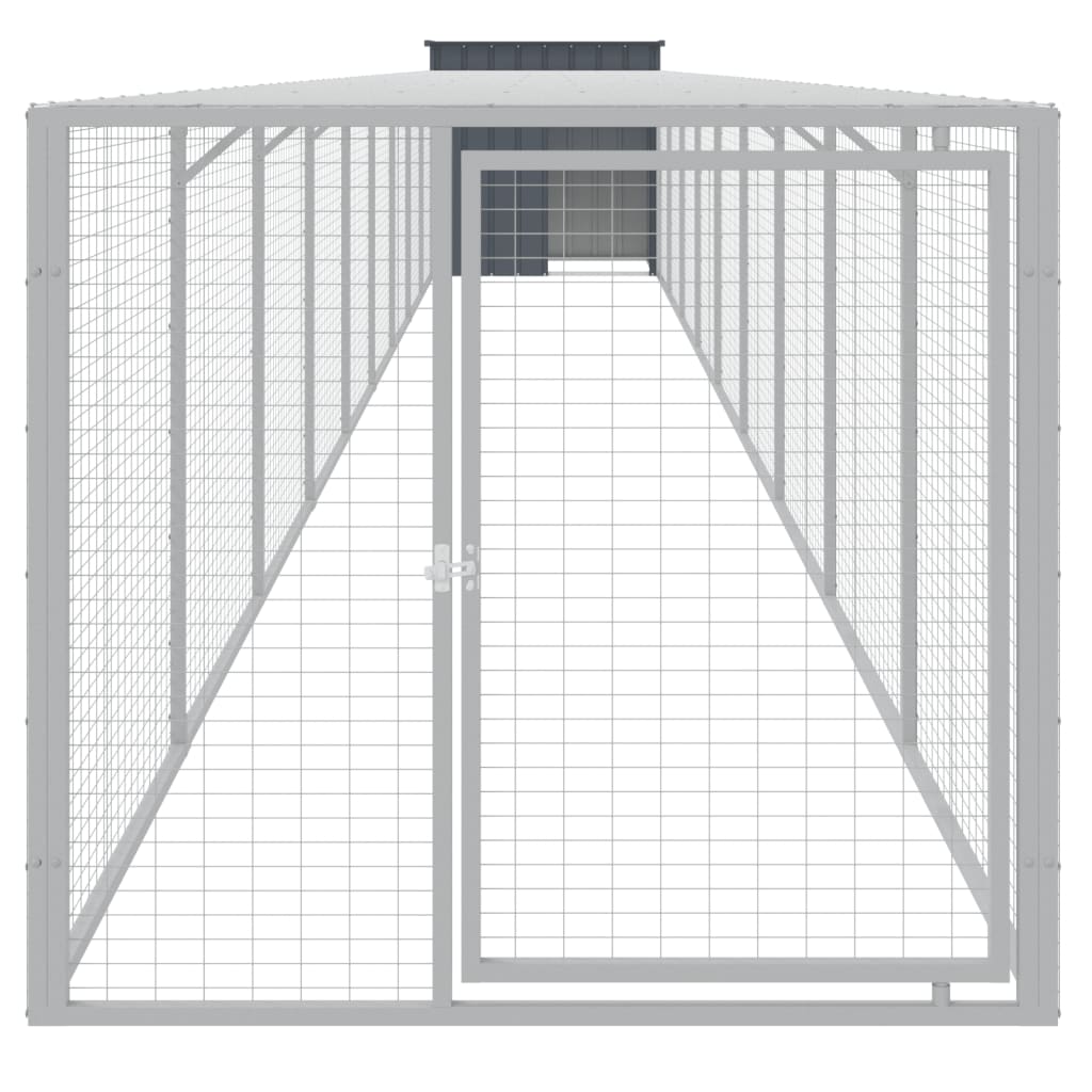 Poulet Vidaxl avec Run 110x1017x110 cm Anthracite en acier