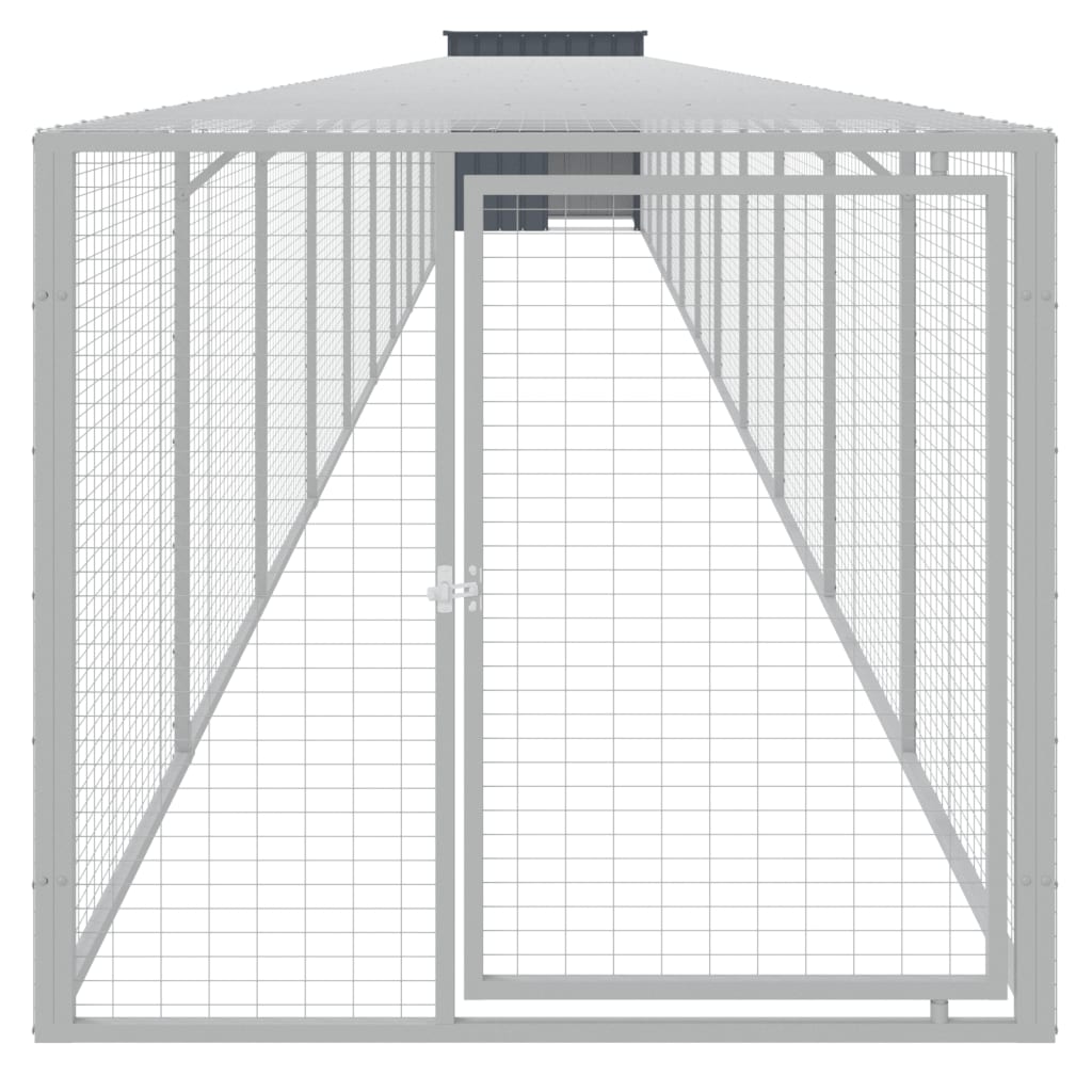 Vidaxl Chicken Coop s run 110x1221x110 cm ocelový antracity -