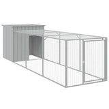 Vidaxl Chicken Coop s run 110x405x110 cm ocel světle šedá