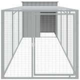 Vidaxl Chicken Coop s run 110x405x110 cm ocel světle šedá