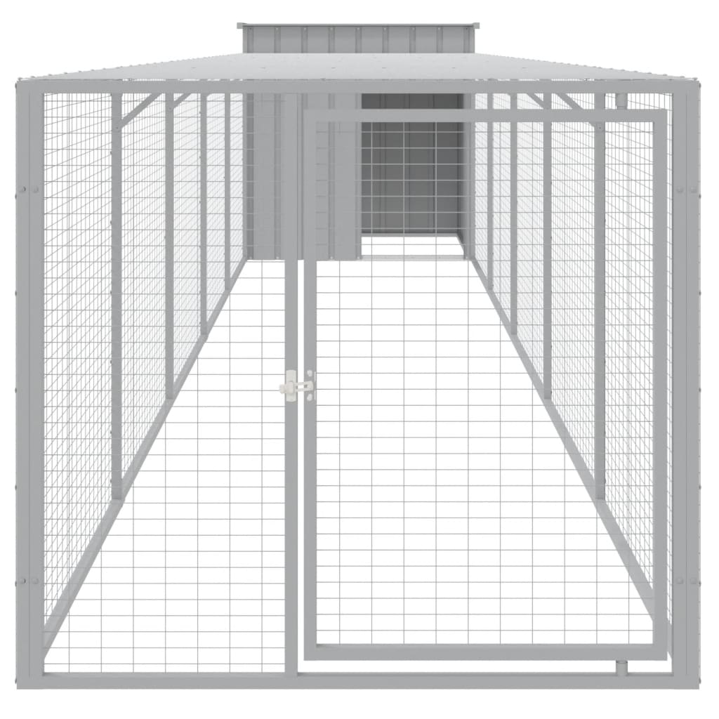 Vidaxl Chicken Coop s run 110x609x110 cm ocel světle šedá