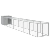 Vidaxl Chicken Coop s run 110x813x110 cm ocel světle šedá