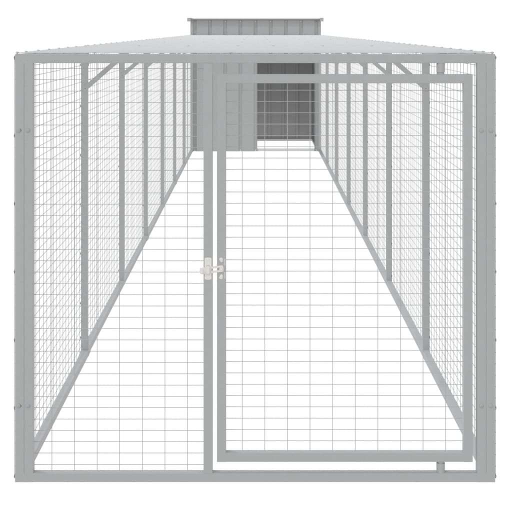 Vidaxl Chicken Coop s run 110x813x110 cm ocel světle šedá