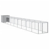 Vidaxl Chicken coop with run 110x1017x110 cm steel light gray
