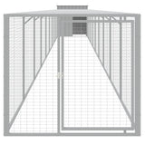 Vidaxl Chicken coop with run 110x1017x110 cm steel light gray