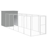 Loft Vidaxl psů s během 165x659x181 cm Galvanizovaná ocel šedá
