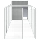 Loft Vidaxl psů s během 165x659x181 cm Galvanizovaná ocel šedá
