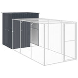 Vidaxl Chicken coop with run 165x455x181 cm galvanized steel anthracite