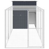 Vidaxl Chicken coop with run 165x455x181 cm galvanized steel anthracite