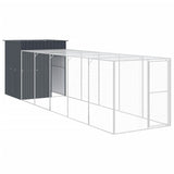 Vidaxl Chicken coop with run 165x659x181 cm galvanized steel anthracite