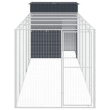 Vidaxl Chicken coop with run 165x659x181 cm galvanized steel anthracite