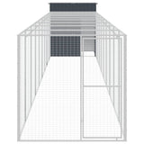 Vidaxl Chicken Coop s během 165x1067x181 cm ocelový antracit
