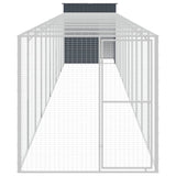 Vidaxl Chicken Coop s během 165x1271x181 cm ocelový antracit