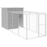 Vidaxl Chicken coop with run 165x455x181 cm steel light gray
