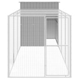 Vidaxl Chicken coop with run 165x455x181 cm steel light gray
