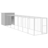 Vidaxl Chicken coop with run 165x863x181 cm galvanized steel gray