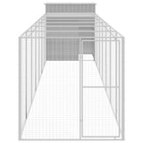 Vidaxl Chicken coop with run 165x863x181 cm galvanized steel gray