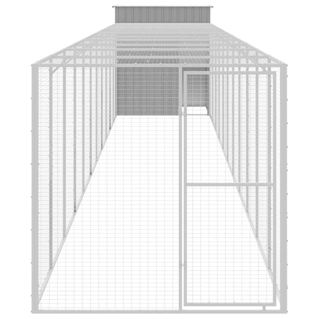 VidaXL chicken coop with run 165x1271x181 cm steel light gray