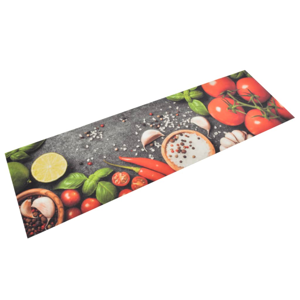 Vidaxl kuchyňská rohož omyvatelná rostlinná tisk 45x150 cm samet
