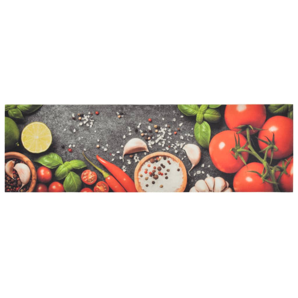 Vidaxl kuchyňská rohož omyvatelná rostlinná tisk 45x150 cm samet