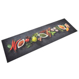 Vidaxl Kitchen mat washable herb print 45x150 cm velvet