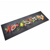 Vidaxl Kitchen Mat Washable Herb Print 60x180 cm Velvet