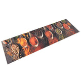 Vidaxl Kitchen mat Washable spoon and herb print 45x150 cm velvet