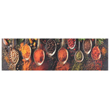 Vidaxl Kitchen mat Washable spoon and herb print 45x150 cm velvet