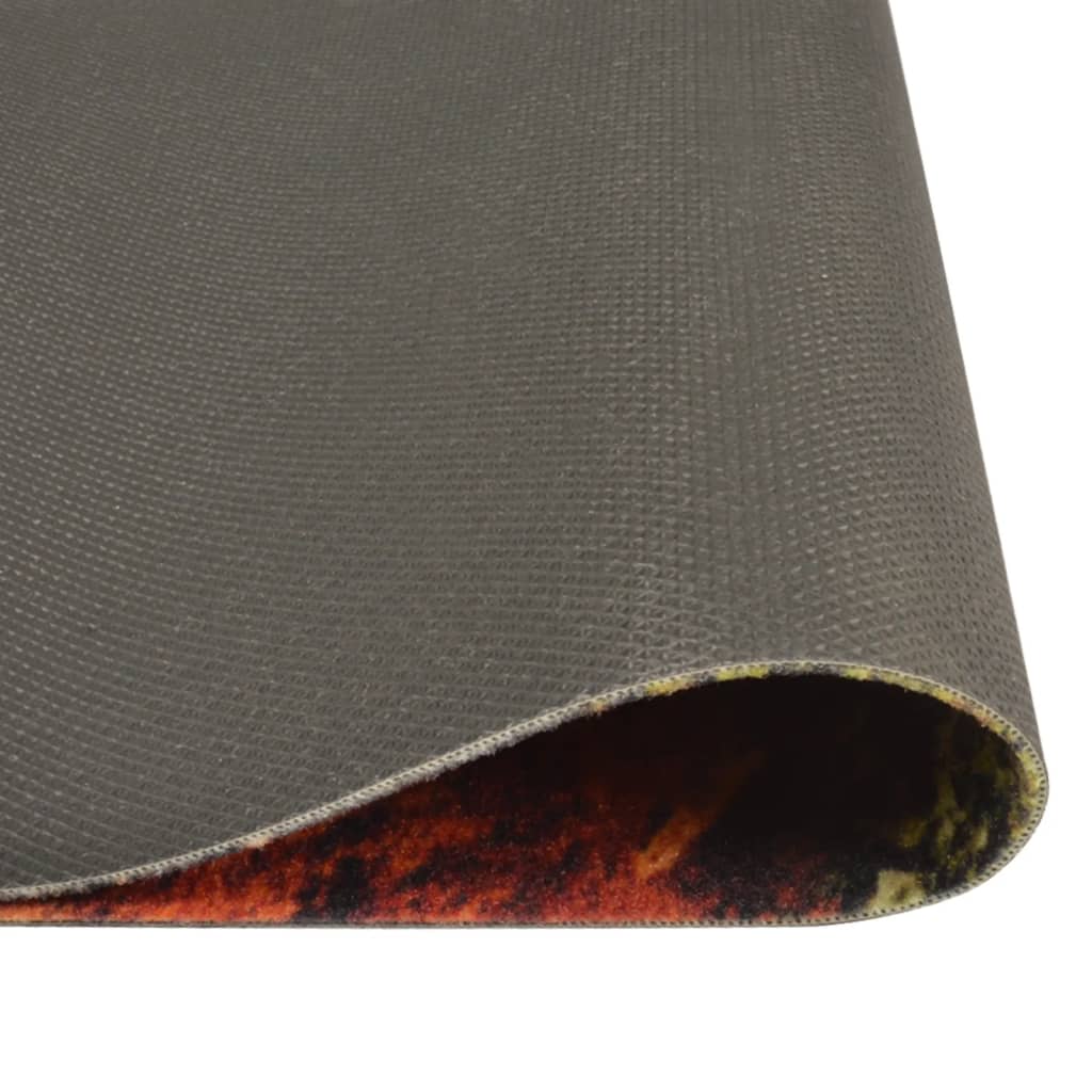 Vidaxl Kitchen mat Washable spoon and herb print 45x150 cm velvet